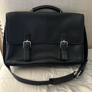 Coach Black Leather Briefcase/Work Bag